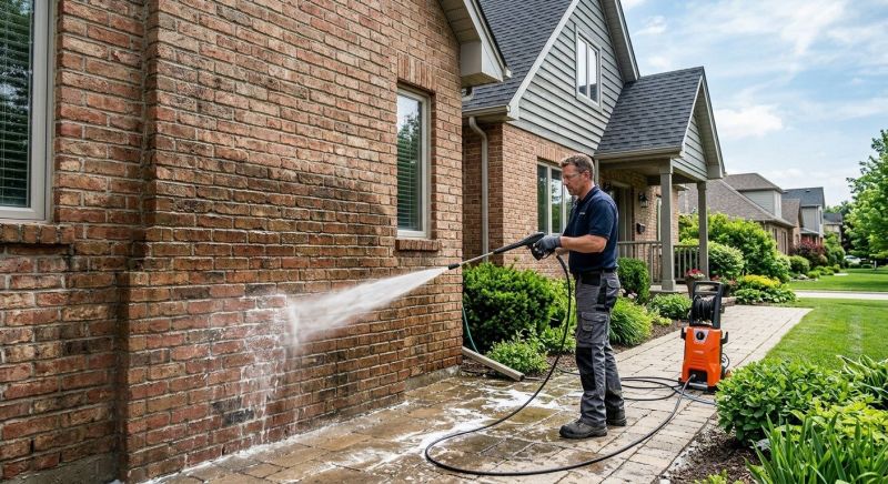 Brick Home Power Washing Service