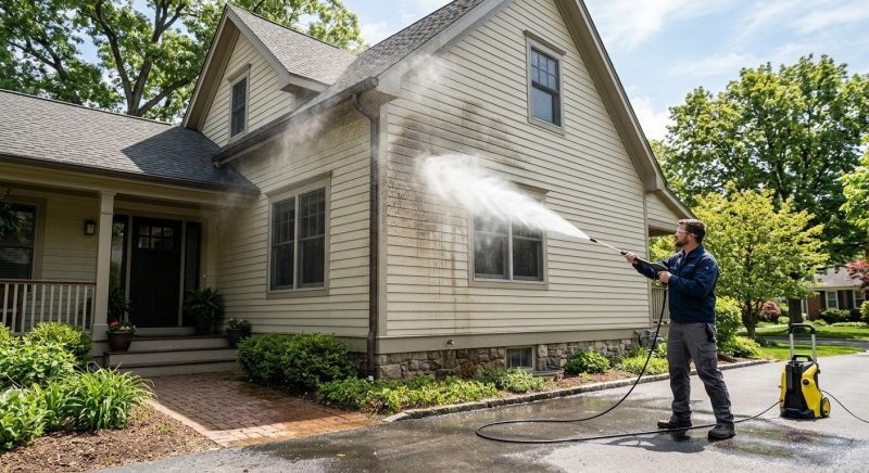 Brick Home Power Washing